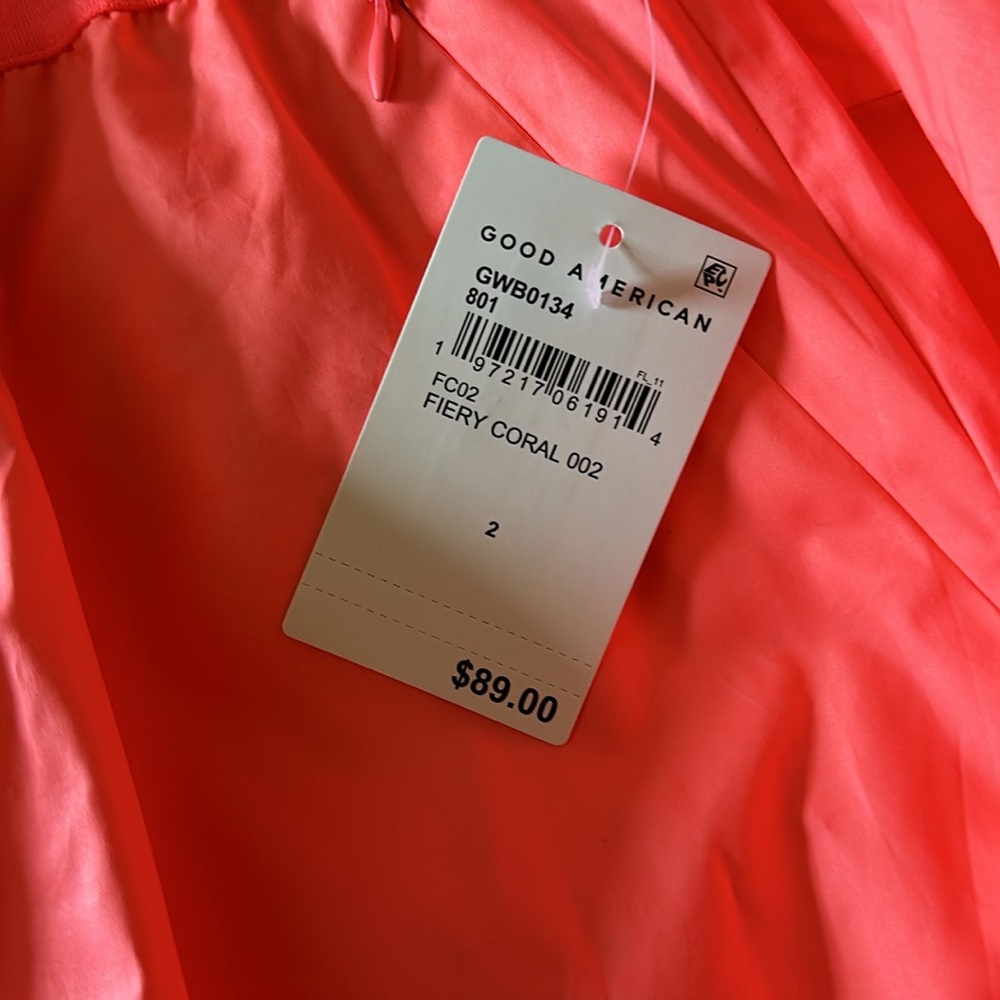 Good American shirt and short set. Fiery coral. NWT - Picture 4 of 6
